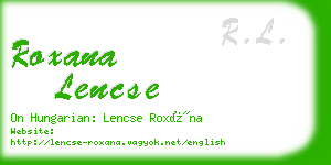 roxana lencse business card